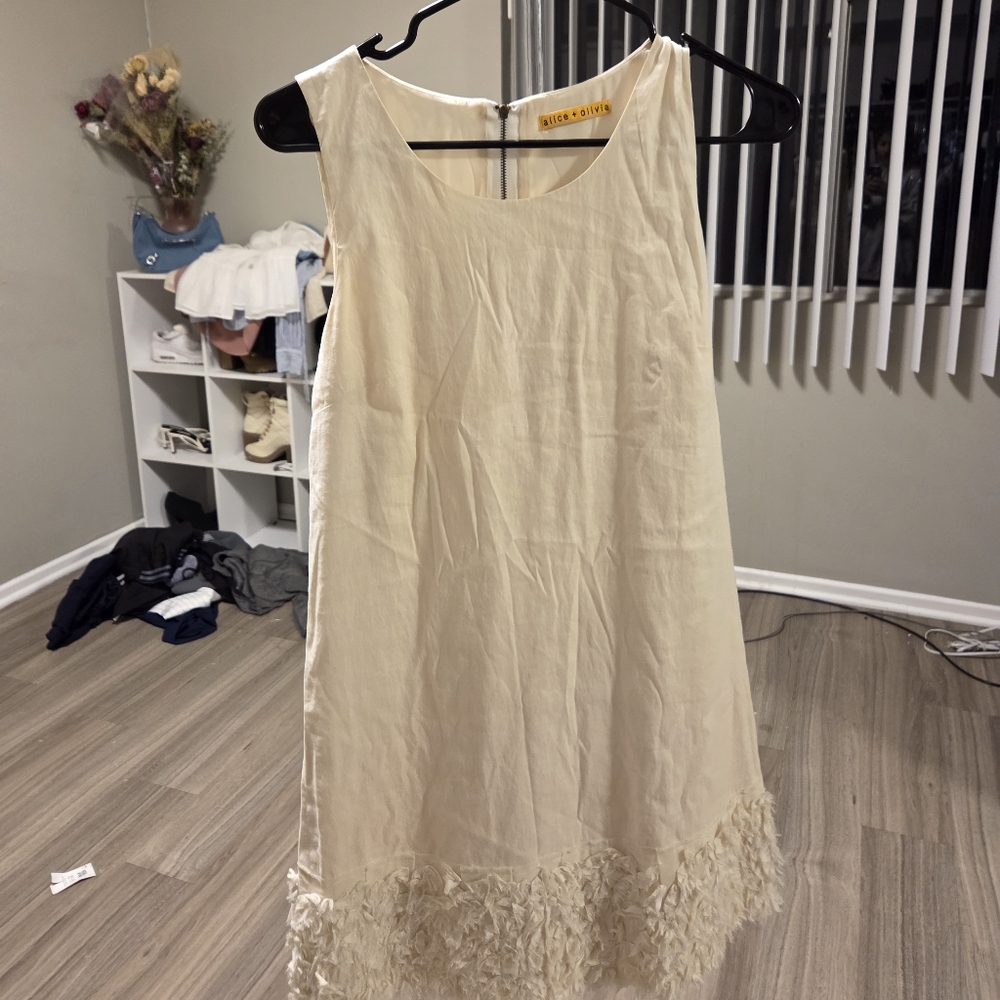 Elegant Cream Sleeveless Dress